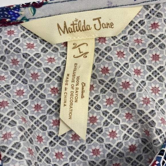 Matilda Jane Blue Floral Blouse Size Large - Picture 4 of 4